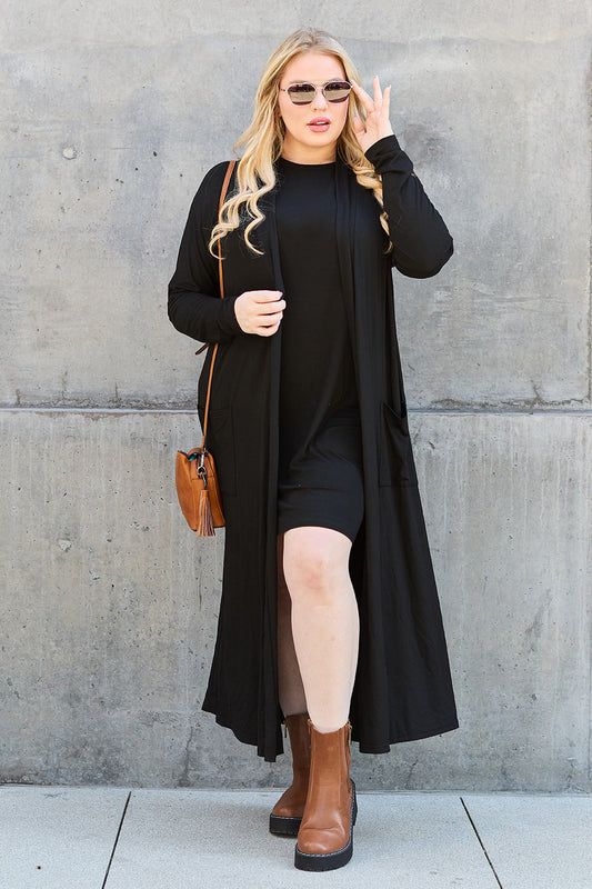 Better Then Basic Open Front Long Sleeve Duster Cardigan