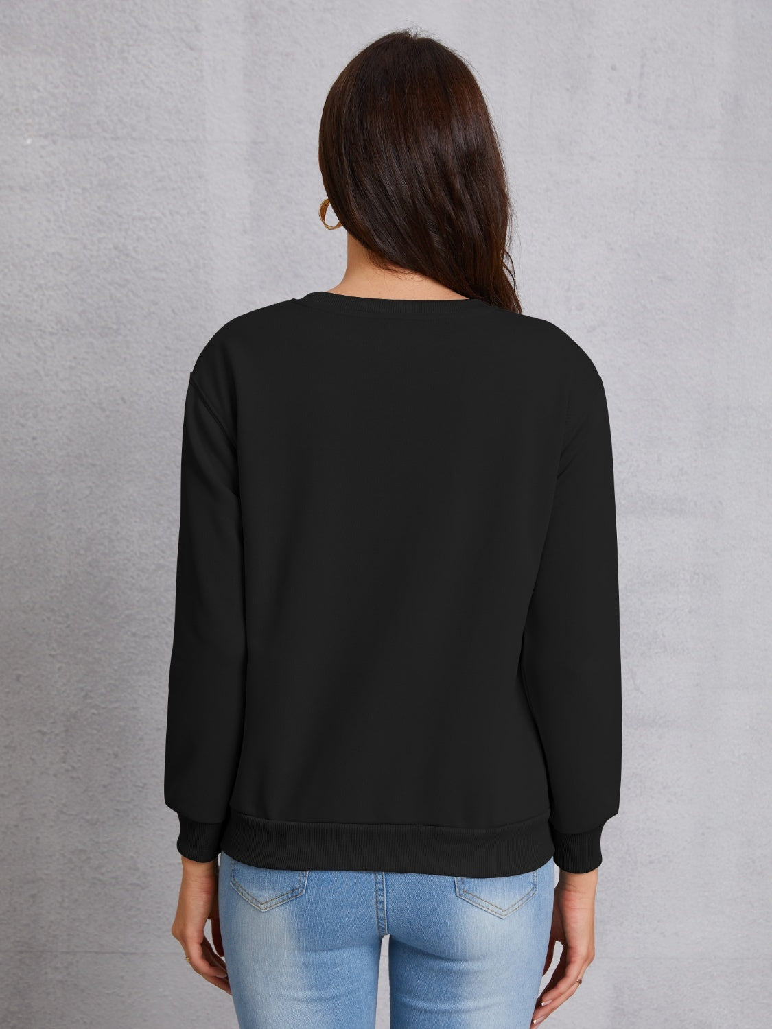 Cup Graphic Round Neck Dropped Shoulder Sweatshirt