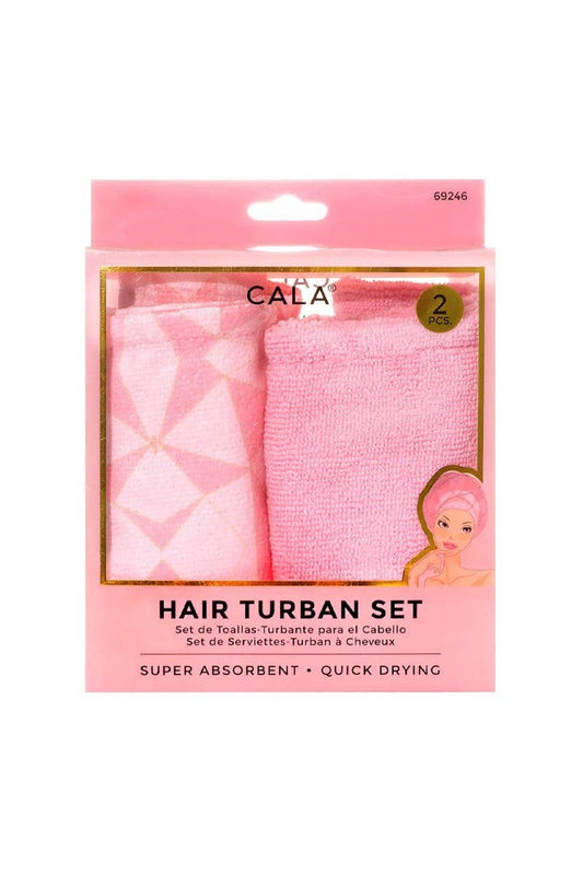 2pc Pink Shower Hair Turban Set